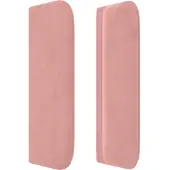 vidaXL Hoofdbord LED 183x16x78/88 cm fluweel roze