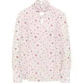 Faina Blouse lichtblauw / goud / framboos / lichtroze