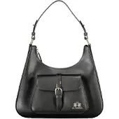 La Martina Dames Zwarte Leren Handtas