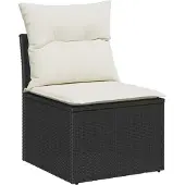 vidaXL Tuinbank Set 8 st 5-Aantal zitplaatsen Zwart en Crème