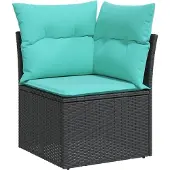 vidaXL 9-delige Loungeset met kussens poly rattan zwart