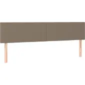 vidaXL Hoofdborden 200x5x78/88 cm stof taupe