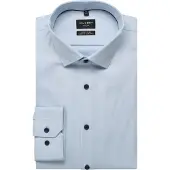 Olymp business overhemd No. 6 lichtblauw effen katoen super slim fit