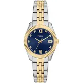 Fossil Analoog horloge 'SCARLETTE' navy / goud / zilver