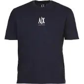 Armani Exchange Shirt nachtblauw / wit