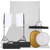 vidaXL Fotostudioset met verlichtingsset, achtergrond en reflector