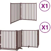 vidaXL Hondenhek inklapbaar 6 panelen 480 cm populierenhout bruin