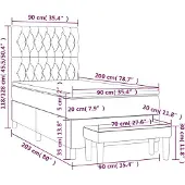 vidaXL Boxspring met matras stof lichtgrijs 90x200 cm