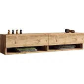 En.casa Tv-meubel Laitila 2 opbergvakken 140x31,5x29,5cm houtkleurig