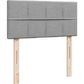 vidaXL Boxspring met matras stof lichtgrijs 140x200 cm