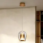 Schuller Valencia Glazen hanglamp Suspiro, crème / amber, Woon-/ Eetkamer, Glas, hanglamp