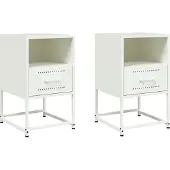 vidaXL Nachtkastjes 2 st 36x39x60,5 cm staal wit