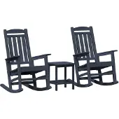 vidaXL Schommelstoel 3 pcs Marineblauw Polyetheen