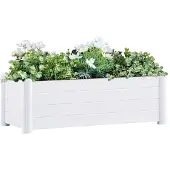 vidaXL Plantenbak verhoogd 100x43x35 cm PP wit