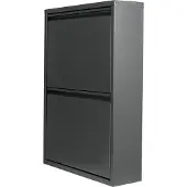 En.casa Schoenenkast Sokndal 2 kleppen grijs 71x50x15 cm []