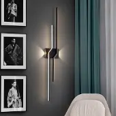 Schuller Valencia LED-wandlamp Zig Zag, zwart, Woon-/ Eetkamer, Aluminium, Modern, LED wandlamp