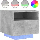 vidaXL Nachtkastje met LED-verlichting 40x39x37 cm betongrijs