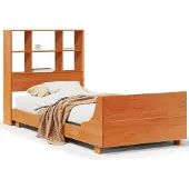 vidaXL Bedframe zonder matras massief grenenhout wasbruin 75x190 cm