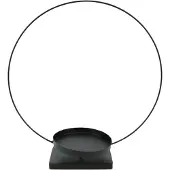 HBX natural living Kandelaar Met Opmaakring Ø35xh39cm Zwart zwart Kunststof