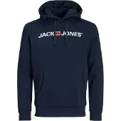 Jack & Jones Sweatshirt 'Marco Bowie' nachtblauw / knalrood / offwhite