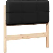 vidaXL Gestoffeerd hoofdbord Bruin en Zwart 75 cm Massief grenenhout