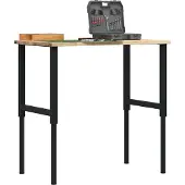 vidaXL Werkbank 100x60x(71,5-98) cm massief eikenhout