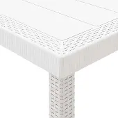 vidaXL Tuin Tafel Wit 350 x 100 x 74 cm poly rattan