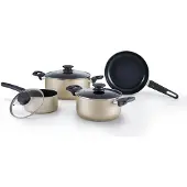 Brabantia START 2 COOK Pannenset - 4 (7)delig - Healthy Cooking - Geschikt voor Inductie - Keramische anti aanbaklaag - 100% PFAS vrij - Complete Set voor de beginner - Beige