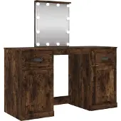 vidaXL Kaptafel met LED-verlichting 130x50x132,5 cm gerookt eikenkleur