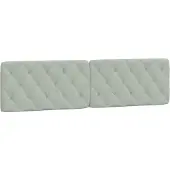 vidaXL Hoofdbordkussen 200 cm velvet lichtgrijs