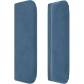 vidaXL Hoofdbord LED 203x16x78/88 cm fluweel donkerblauw