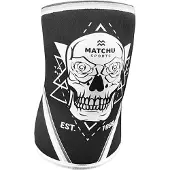 Matchu Sports Knee sleeve skull maat L - L - 1 Stuk - Skull - Zwart/Wit - 26 cm - Neopreen
