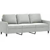 vidaXL Driezitsbank 180 cm fluweel lichtgrijs