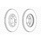 FERODO Remschijf DDF1880C voorkant, geventileerd, 2 stuk