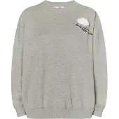 Mymo Sweatshirt 'Biany' grijs gemêleerd / pink / wit