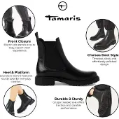Tamaris Boots 'Stiefel Damen 1-25427-41 001 Echtleder in schwarz' zwart