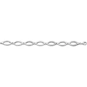 Orphelia Dames 925 Sterling Zilveren Set: Ketting + Armband - Zilver SET-039
