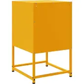 vidaXL Nachtkastjes 2 st 36x39x60,5 cm staal mosterdgeel