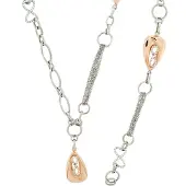 Orphelia Dames 925 Zilveren Set: Ketting + Armband - Zilver/Roze SET-048