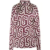Dreimaster Klassik Blouse bourgogne / wolwit