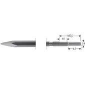 Rotec 6-kant Puntbeitel 600mm 6-kant ø21,0 / ø19x66 - 2154008
