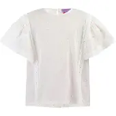 Mymo Blouse Meisje Wit roze oranje stippen
