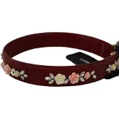 Dolce&Gabbana Vrouwen rood leer gebloemde tas accessoire schouderriem