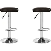 vidaXL Barstoelen 2 st kunstleer bruin