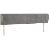 vidaXL Hoofdbord met randen 203x23x78/88 cm fluweel lichtgrijs