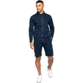 Enzo | Heren Cargo Trainingspak Met Korte Broek Set - Navy