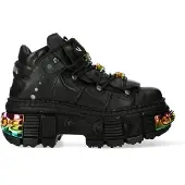 New rock Platform leren enkellaarzen-WALL106-S23
