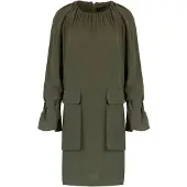 Conquista Khaki Pocket Detail Tencel Jurk