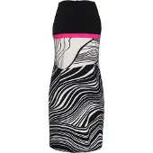 Conquista Zwarte jersey jurk met A-lijn en print