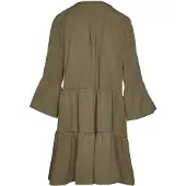 Conquista Khaki jurk met geplooide naden